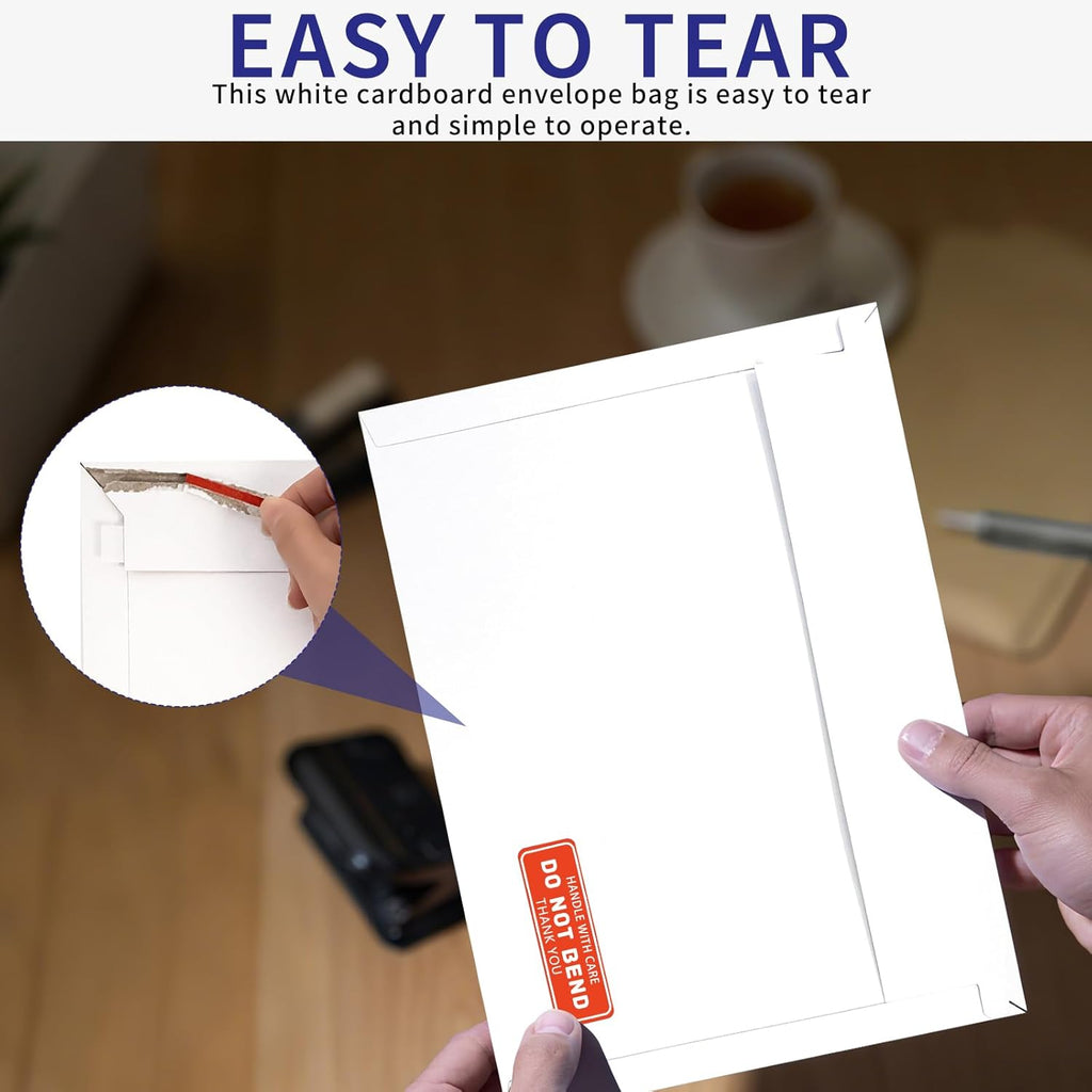 120 Pack Photo Document Mailers with Self Adhesive Seal, 13 x 9.25 Inch Rigid Mailers Stay Flat Cardboard Envelope