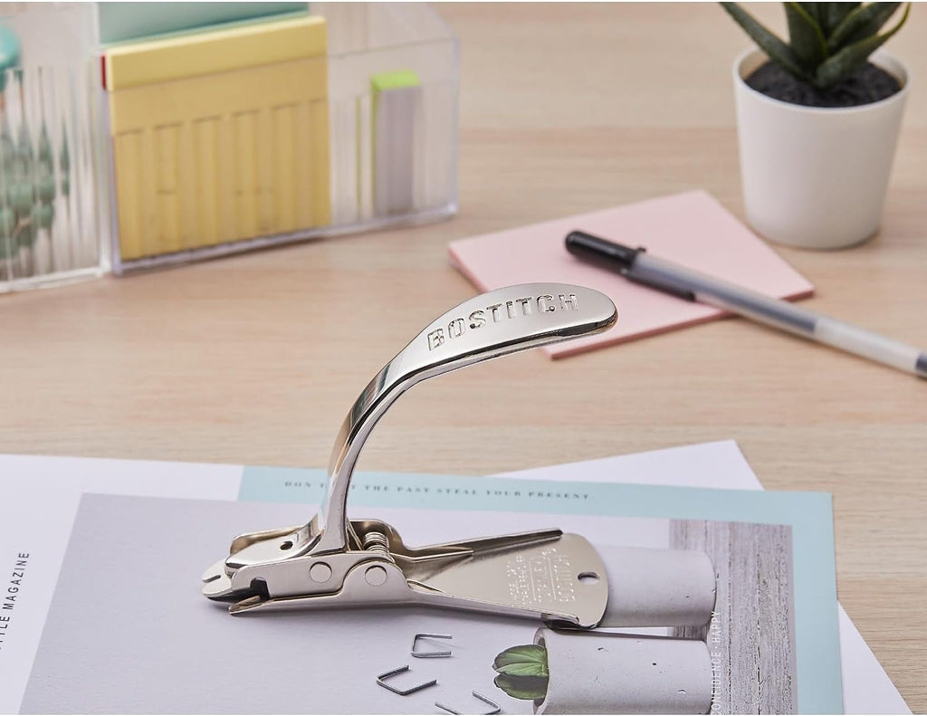 Office Heavy Duty & Carton Staple Remover, Built in Staple Shield, Wear- Resistant Nickle Plated Finish Chrome