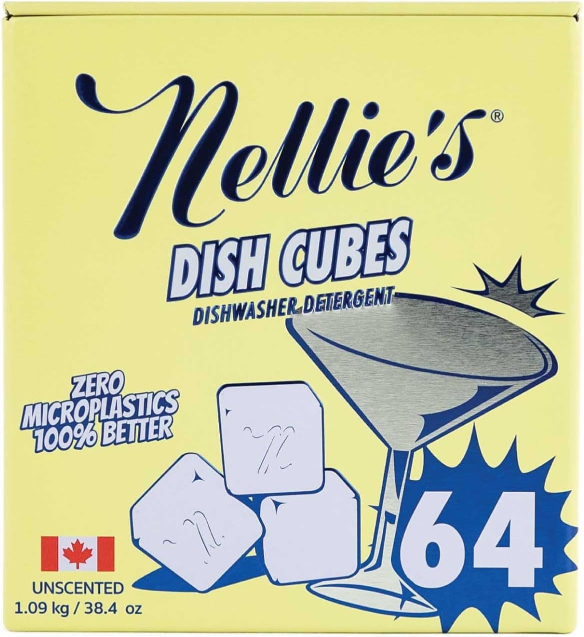 Dish Cubes | Dishwasher Detergent | 64 Loads | Made in Canada