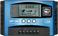 60A MPPT Solar Charge Controller Solar Panel Regulator - Auto-Detect 12V/24V System with Adjustable LCD Display Dual