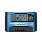 30A MPPT Solar Charge Controller Solar Panel Regulator - Auto-Detect 12V/24V System with Adjustable LCD Display Dual