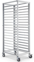 18 Tier Commercial Bakers Rack, Aluminum Bun Pan Rack with 4 Wheels