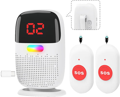 Caregiver Pager System with Digital Display for Elderly Assistance, Fall Prevention, and Nurse Calling，Wearable