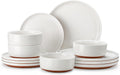 Plates and Bowls Sets, 12 Pieces Modern Stoneware Dinnerware Set for 4 Kitchen Dinner Set Ceramic Dishware Dishes Set
