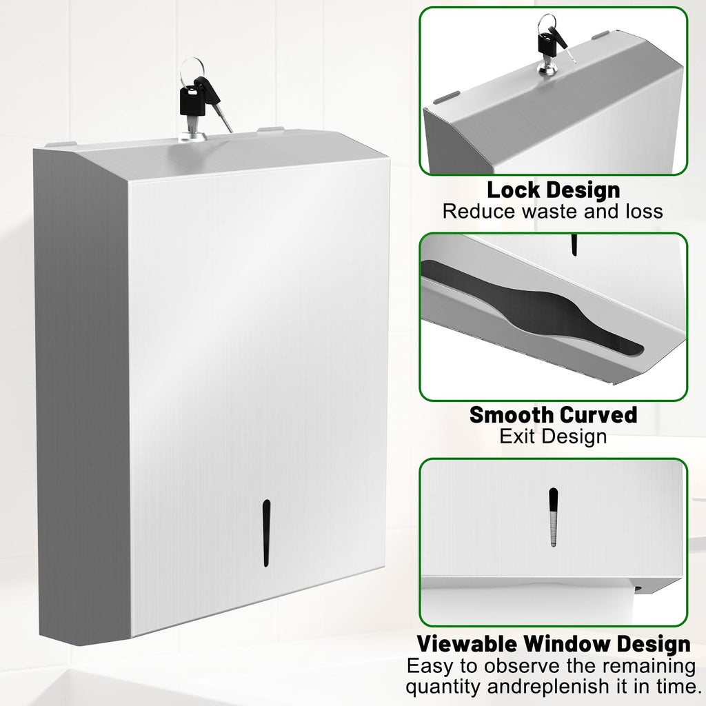 Wall Mount Stainless Steel Paper Towel Dispenser