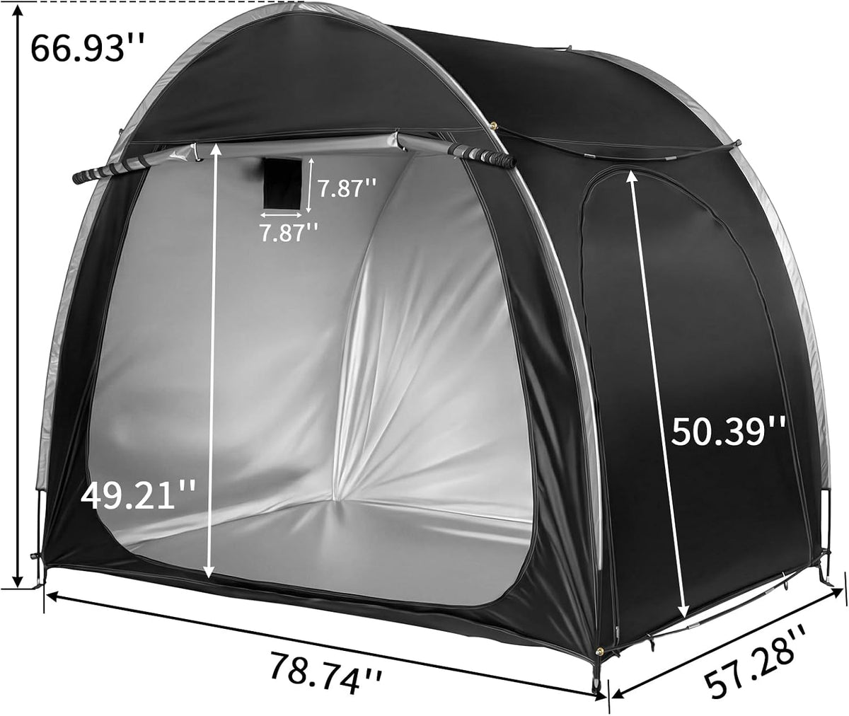 Large Bike Storage Shed, 78" x 57" Outdoor Bicycle Tent Shelter with Front & Side Double Doors, Waterproof 210D
