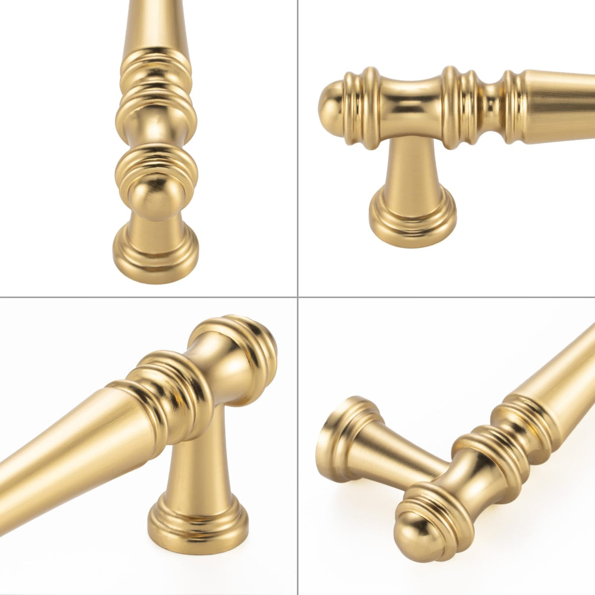 30 Pack 5 in Brushed Gold Cabinet Pulls, Gold Drawer Handles P30