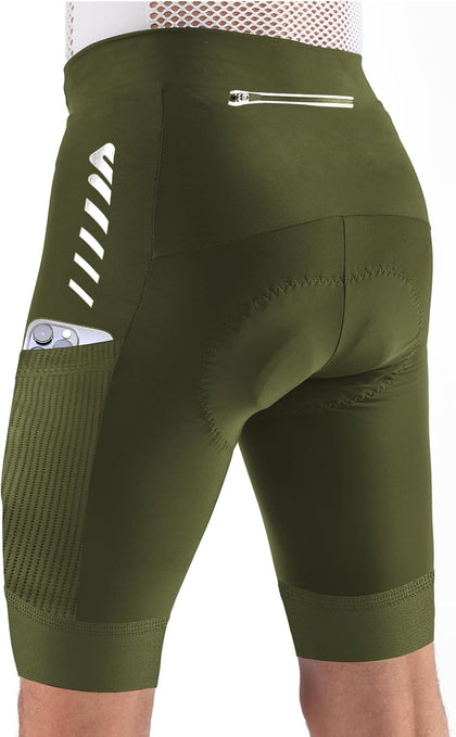 Cycling Bib Shorts Men 4D Padded with Anti-Slip Leg Grips High Elasticity Quick-Dry Road Bike Bibs Shorts 3 Pockets