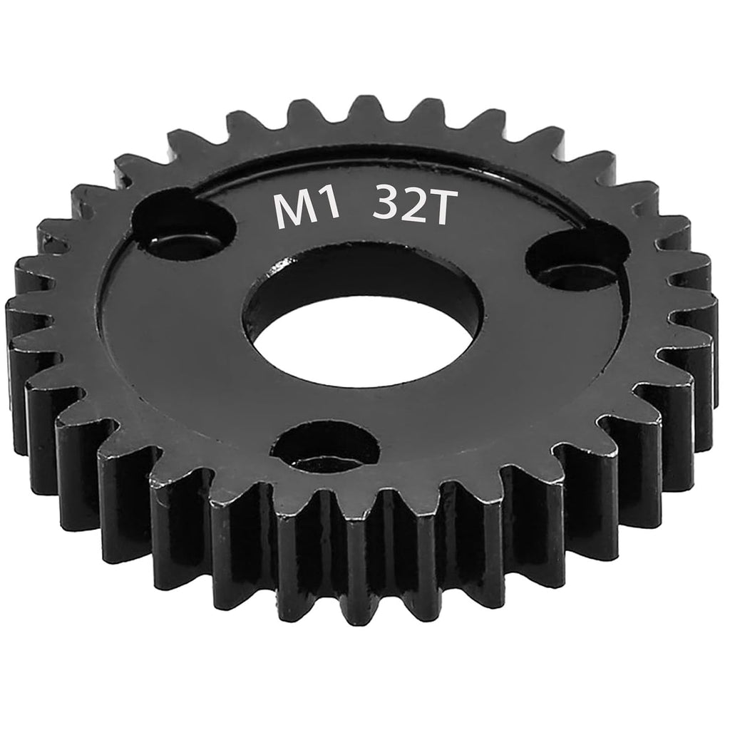 M1 Spur Gear 1.0 Metric Pitch 32-Tooth, 30T 32T 34T 36T 38T 40T 42T 44T 46T 48T 50T 52T Spur Gear Mod 1 for TRAXXAS Slayer Pro 4X4 Revo 3.3 ARRMA HPI HOBAO LOSI, Hardened Steel Upgrade Part Gear (32T)