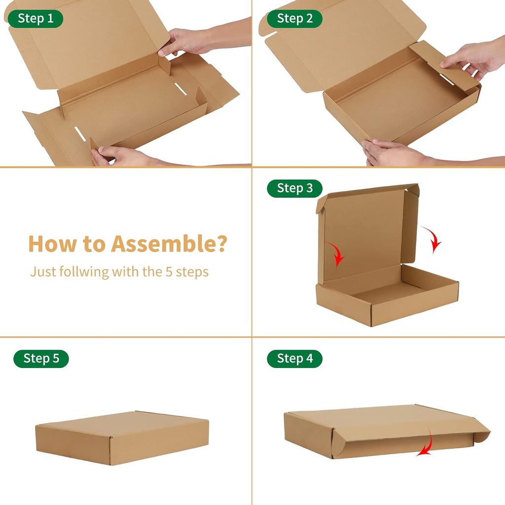 Shipping Boxes 11x8x2 Set of 20, Corrugated Cardboard Box for Packing Small Business, Brown