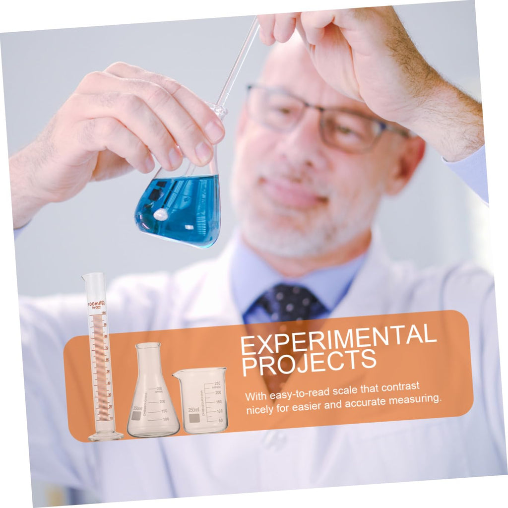 Lab Glassware Scientific Experiment Kit Graduated Cylinders Beakers Conical Flask
