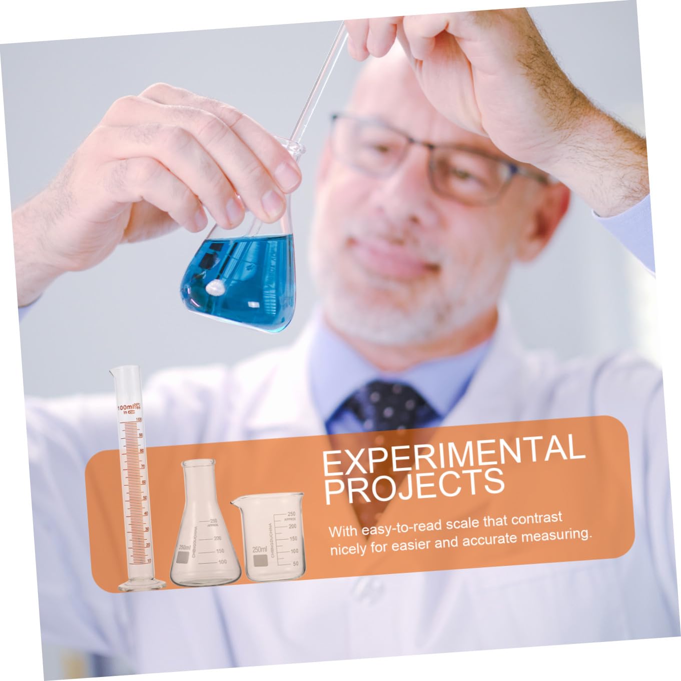 Lab Glassware Scientific Experiment Kit Graduated Cylinders Beakers Conical Flask
