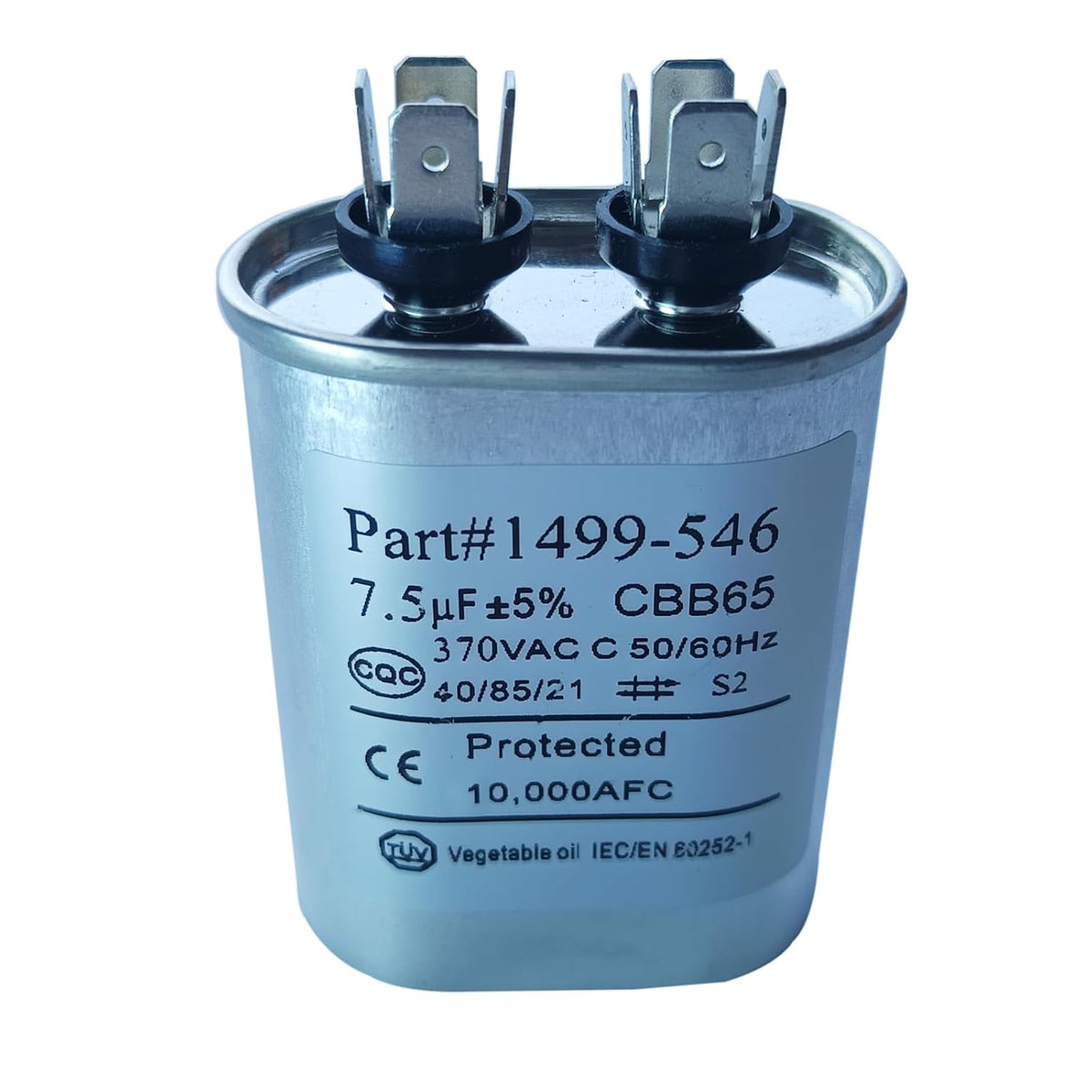 1499-5461 Fan Capacitor for Coleman RV Air Conditioner, Oval Metal Through-Hole Mount Capacitor, 7.5 F, 370 VAC / 50/60Hz, Fits 67/733/737/753/763/833 Models