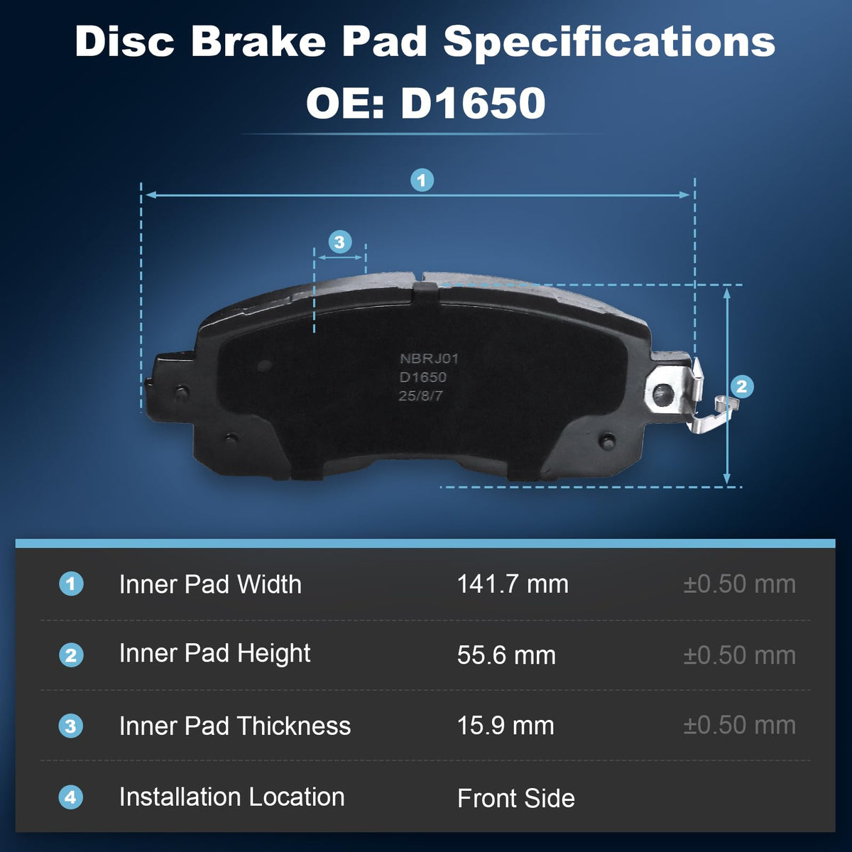 Front Ceramic Brake Pads Fit Nissan 2013 Altima Sedan