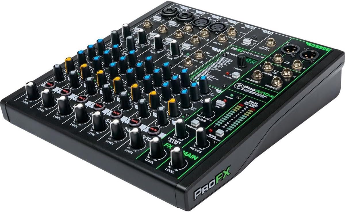 ProFX10v3 10-Channel Professional Analog Mixer with USB, Onyx Mic Preamps and GigFX Effects Engine | Includes Pro