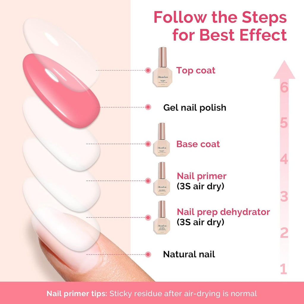 Top Coat Base Coat Nail Dehydrator and Primer Set | Long Lasting Shine Nail Polish Art Design Manicure Kit Perfect