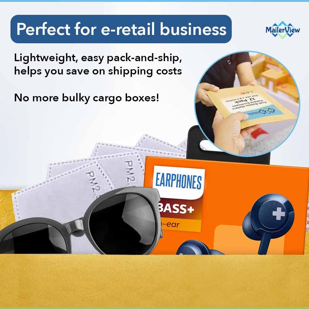 Small Kraft Bubble Mailers 4x8, Self Seal Padded Envelopes #000, 500 Pack