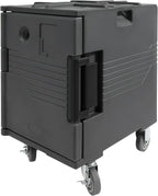 Insulated Food Pan Carrier 95 Qt, Hot Box for Catering with Large Wheels, Front Loading Food Warmer, LLDPE Food Box