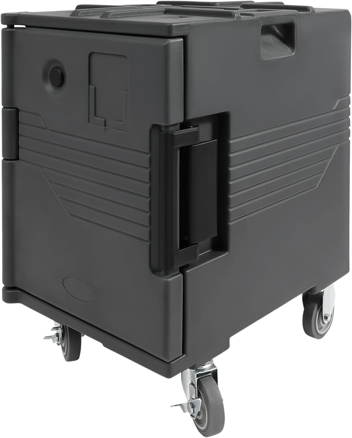 Insulated Food Pan Carrier 95 Qt, Hot Box for Catering with Large Wheels, Front Loading Food Warmer, LLDPE Food Box