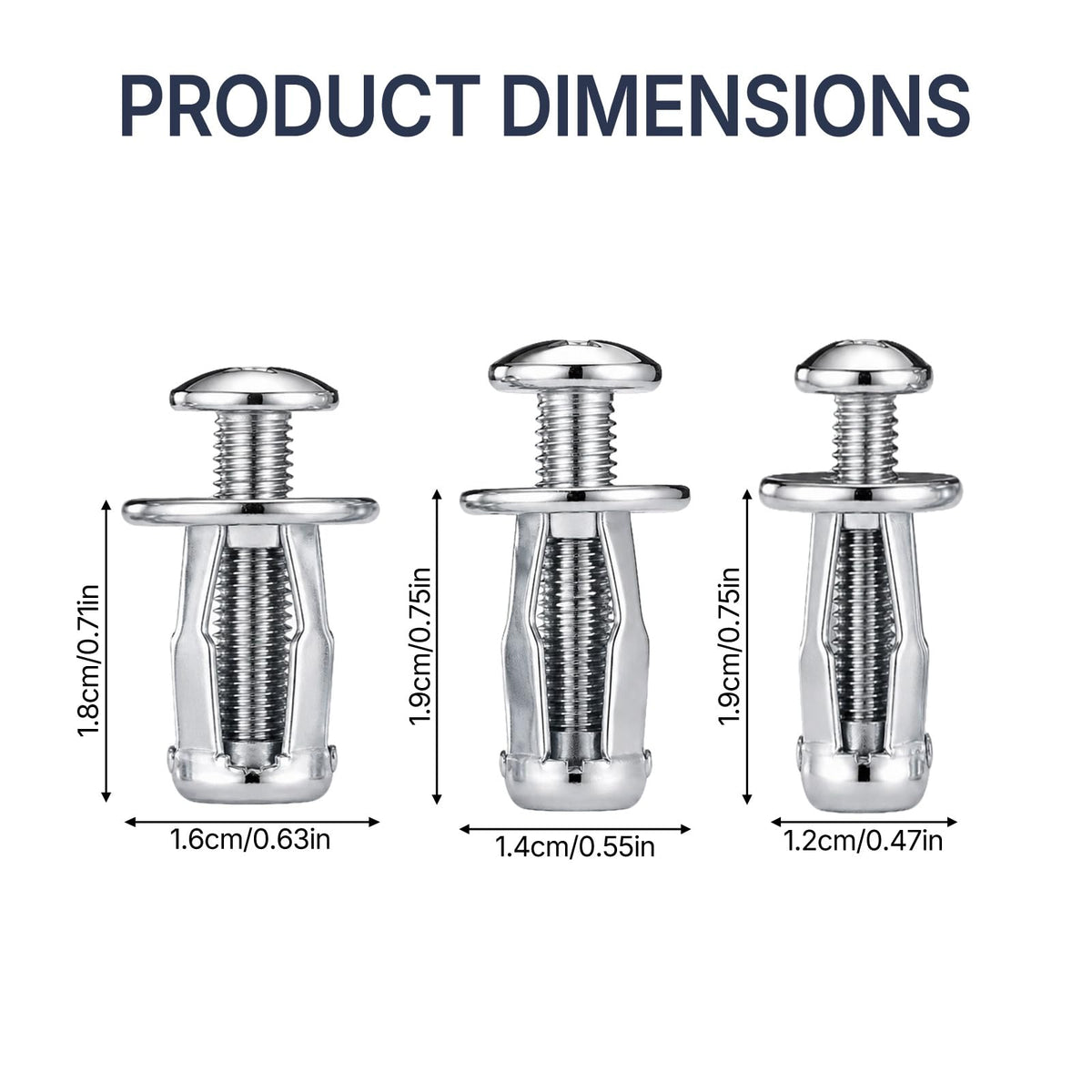 BOXOB 90pcs Button Rivet Locking Nuts Set with M4 M5 M6