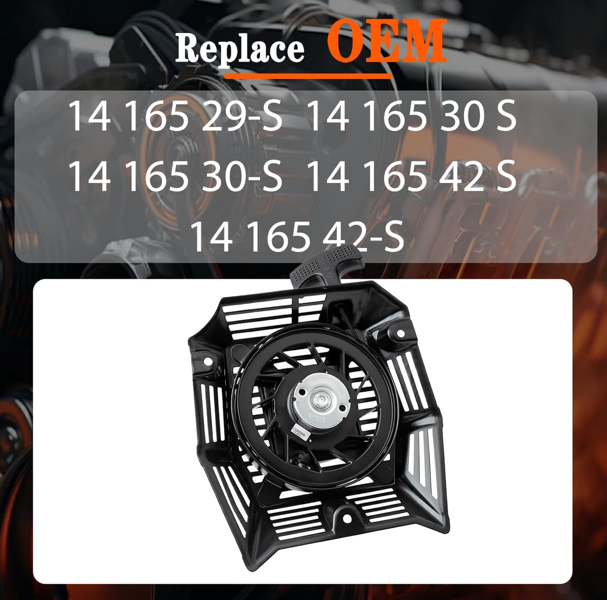 14 165 29 S Recoil Pull Start Assembly For Kohler CV173 CV200 CV224 Walk-Behind Lawn Mower Engine Rewind Starter Replaces 14 165 29-S 14 165 30-S 14 165 42-S