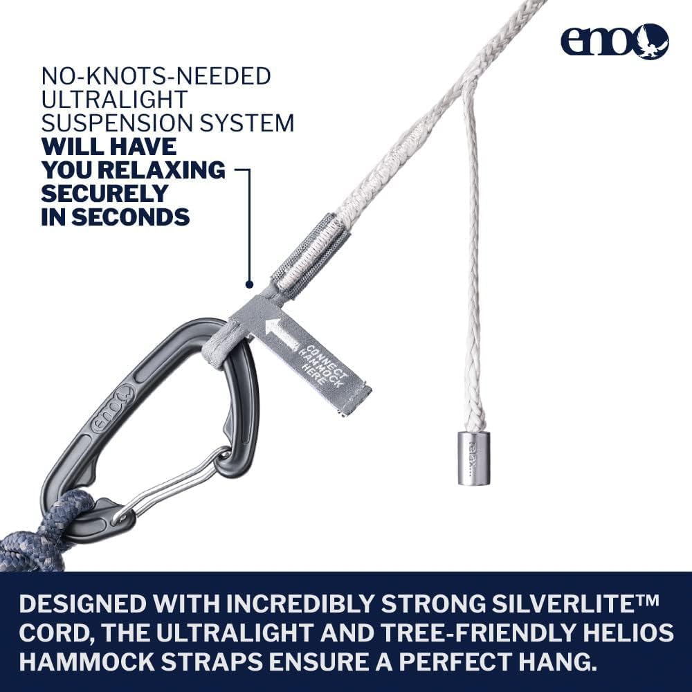 Eagles Nest Outfitters Helios Ultralight Hammock Straps Suspension System with Storage Bag, 300 LB Capacity, 8' 1" x 1"