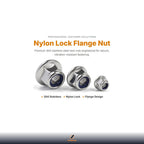 M10x1.5mm DIN6926 Flange Nylon Lock Nuts 12 Pack 304 Stainless Steel Hex Locknuts Full Thread for Industrial Construction Fasteners