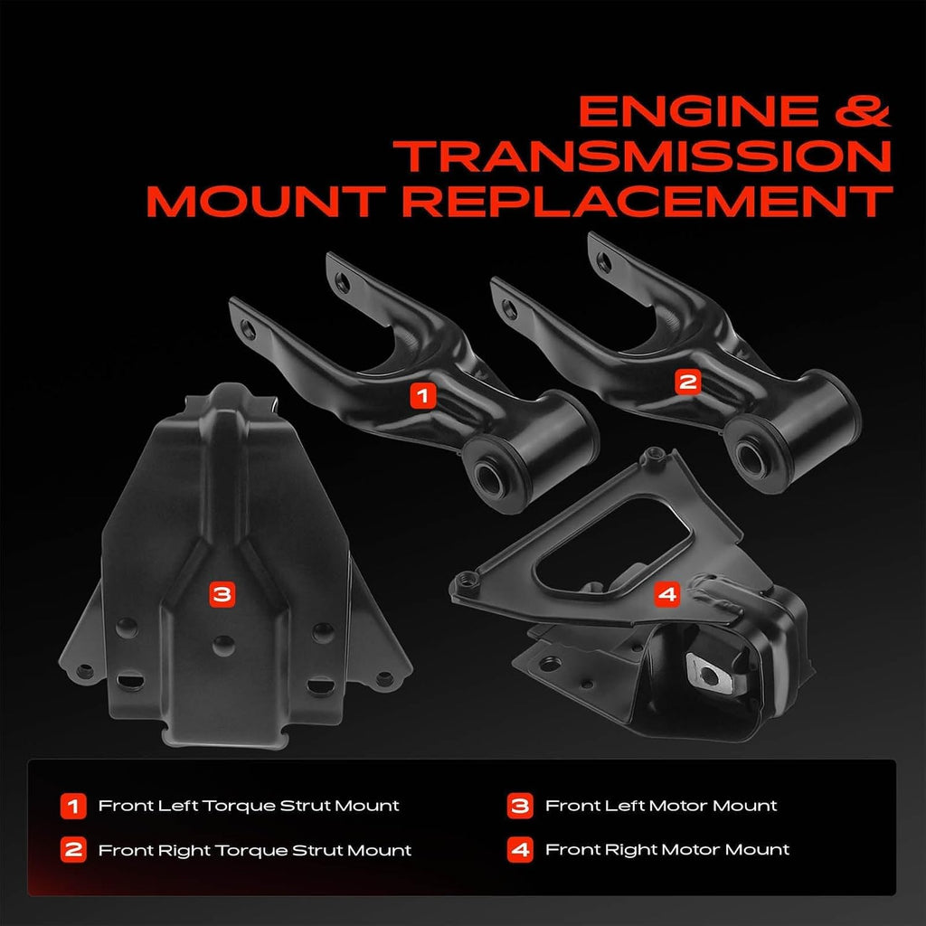 A-Premium Engine Motor Mount and Torque Strut Mount Kit, Set of 4