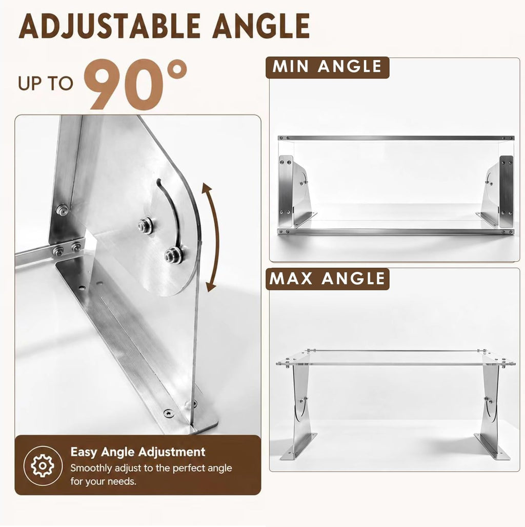 Adjustable Sneeze Guard for Counter Acrylic with Aluminum Frame