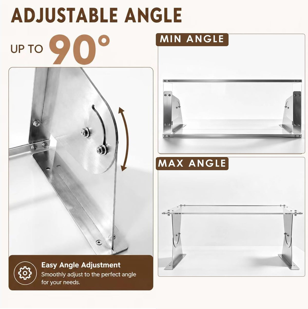 Adjustable Sneeze Guard for Counter Acrylic with Aluminum Frame