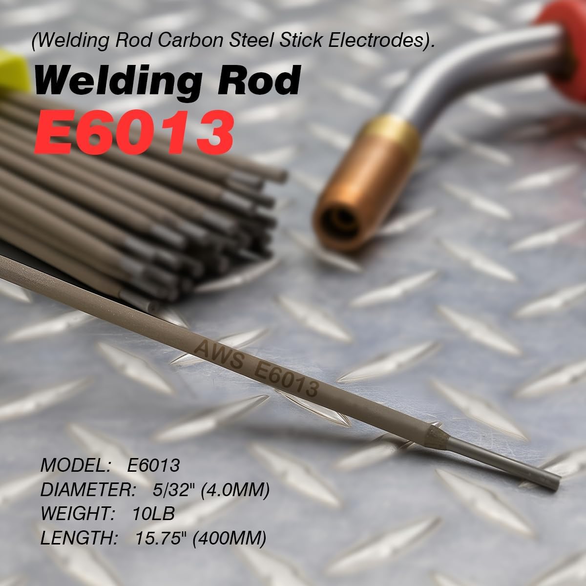 PLAXCON Welding Rod E6013 5/32'' 10LB Carbon Steel Stick Electrodes