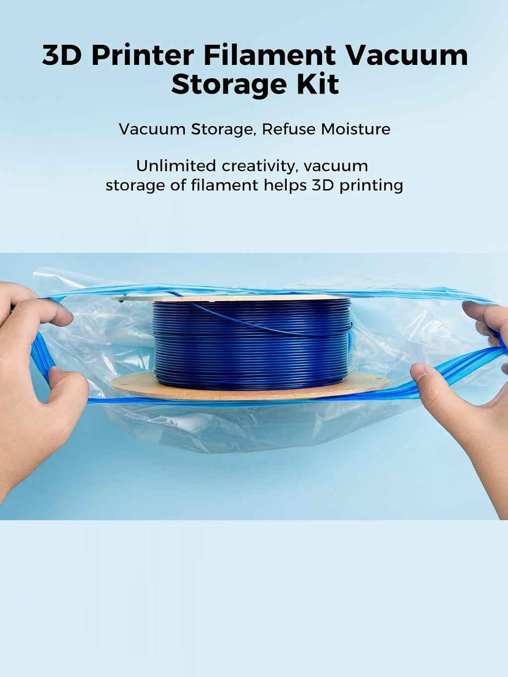 Filament Vacuum Storage Kit, Premium Cleaning Drying Sealed 12 Storage Bags Only, 3D Filament Dryer for 1kg 3D