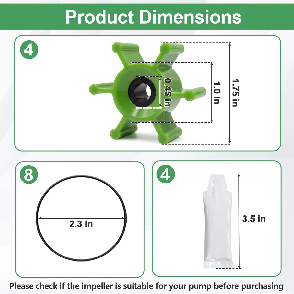 Upgraded 6303-0007-P Polyurethane Impeller Kit