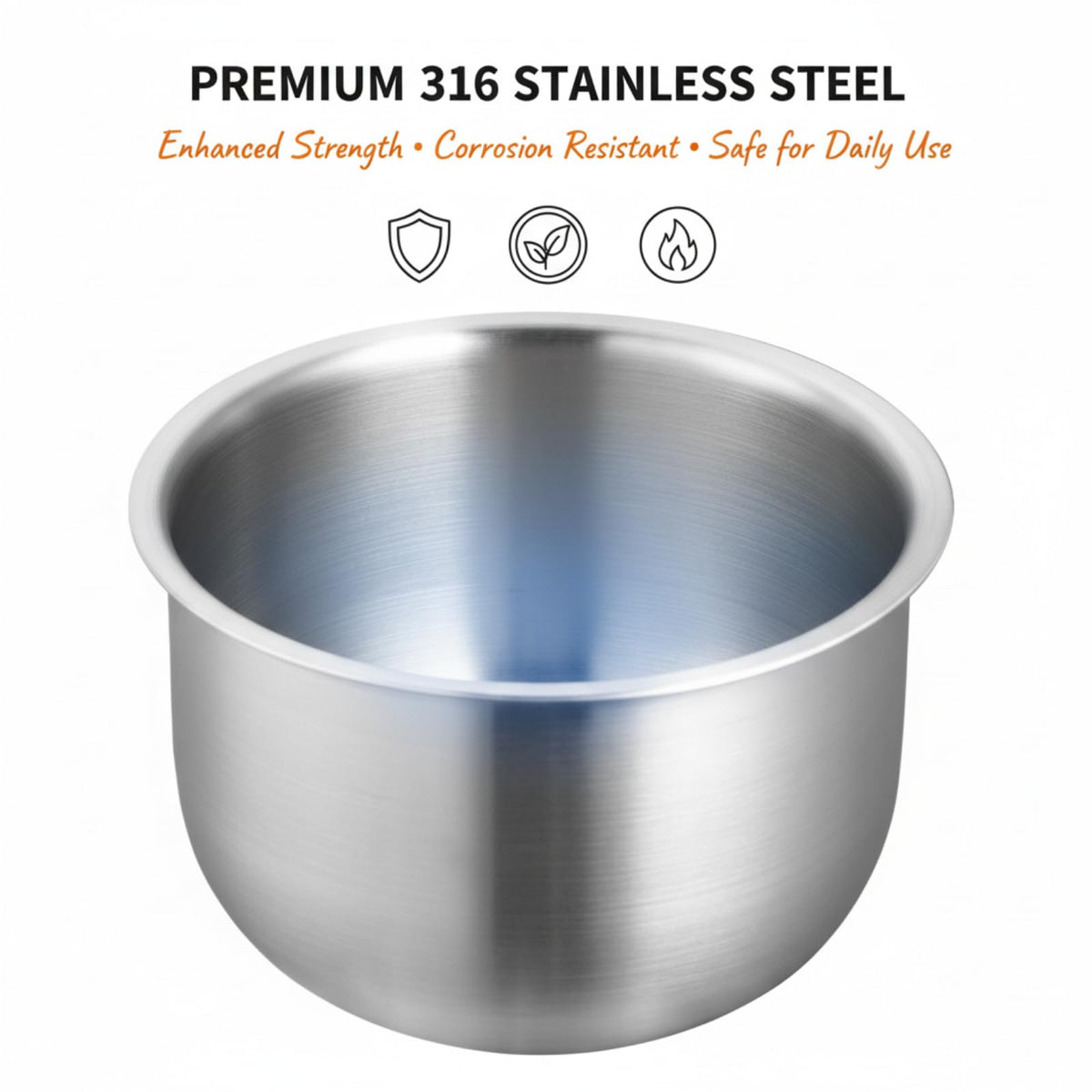 316 Stainless Rice Cooker Inner Pot Compatible with Zojirushi NS-YAC18