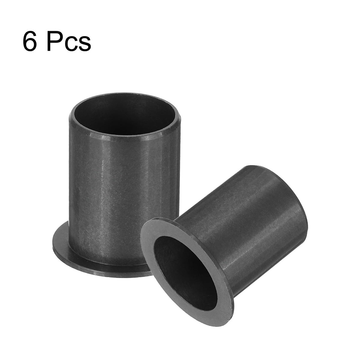 uxcell 6Pcs Flanged Sleeve Bearings,ID17mmxOD19mmxL25mm POM Bushing,Black