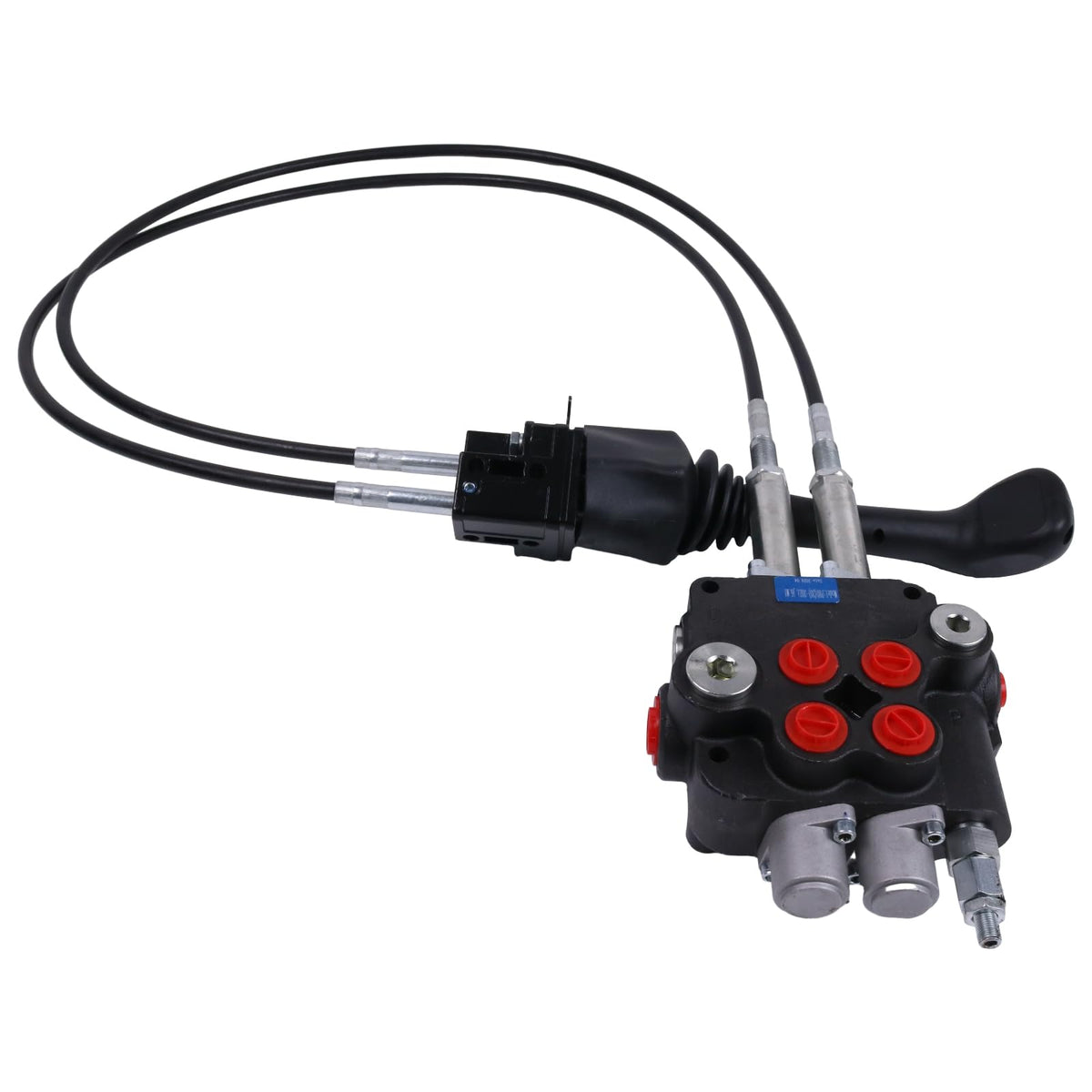 Czomoizc Cable Remote Control Valve Kit,Hydraulic Control Valve Kitwith 2 Spool Valve 80lpm/ 21gpm and 2 Cables Remote Joystick