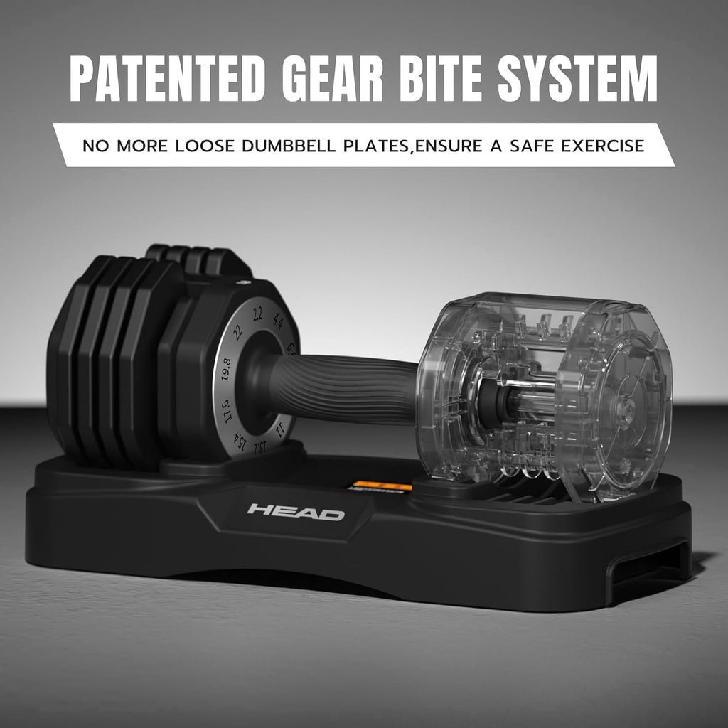 22/33 lbs Pair/Single Adjustable Dumbbells Set,Premium Quick Adjust, 10 in 1 Adjustable Dumbbell Set for Men and