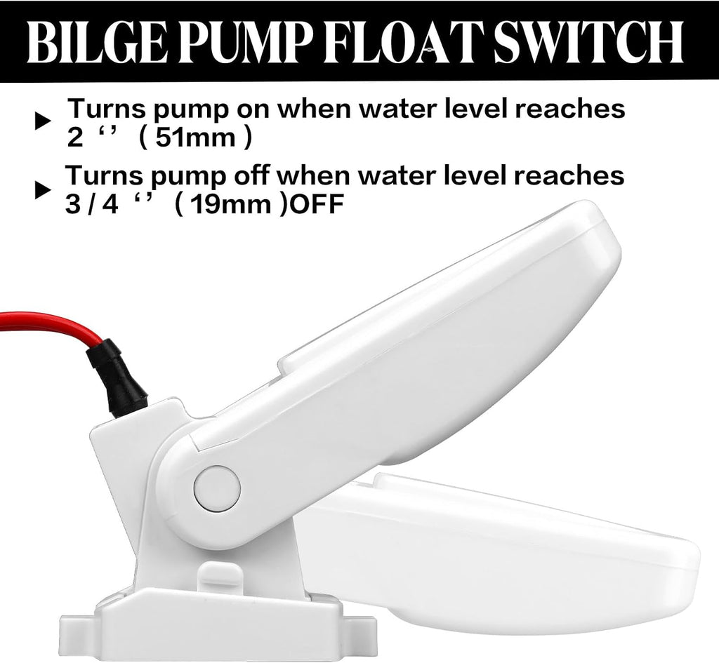 Landhoow Automatic Boat Bilge Pump Float Switch, 12v 24v 32v