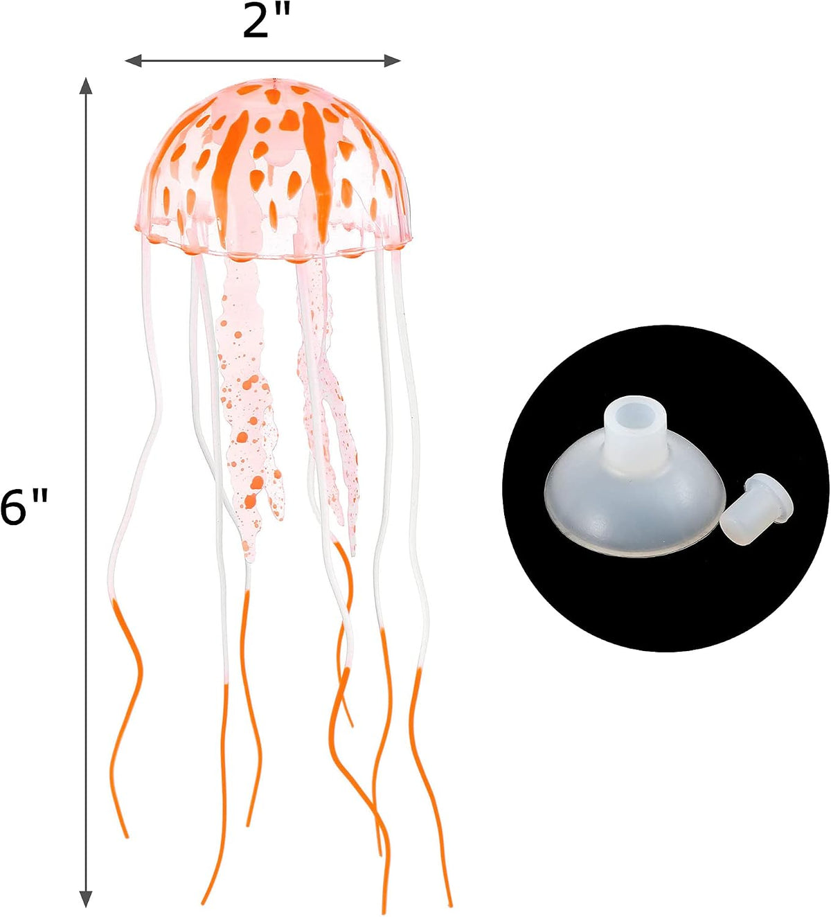 6 Pack Glow Jellyfish Floating Fish Tank Decorations Glowing Effect Silicone Simulation Jellyfish Ornament Aquarium