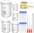 Glass Beakers Set 50/100/250/500/1000ml with 8Pcs Test Tubes | Borosilicate Measuring Beaker with Printed Graduation