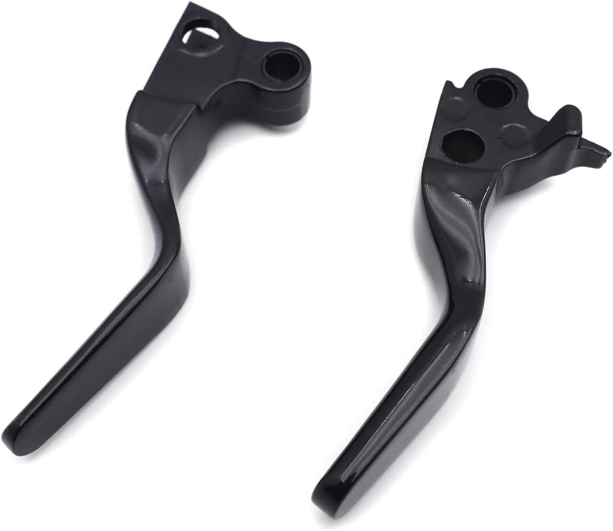 HTTMT- Black Smooth Shorty Wide Blade Brake Levers Compatible with 96-03 XL 96-Later Dyna 96-14 Softail 45075-07, 45459-07 [P/N: MT241-020ST-BK]