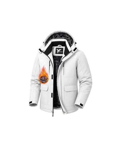 Men Winter Jacket Work Coat Waterproof Windbreaker Heavy Softshell Heat Warm Thermal Insulated Ski Snow Snowboard