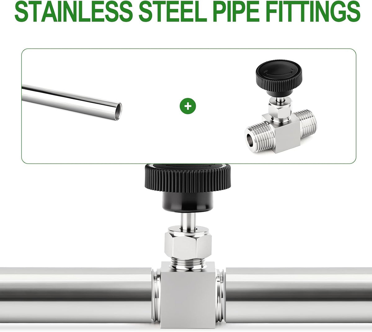 TAISHER 1PCS 316 Stainless Steel Needle Valve With Wheel Handle 1/2" MNPT