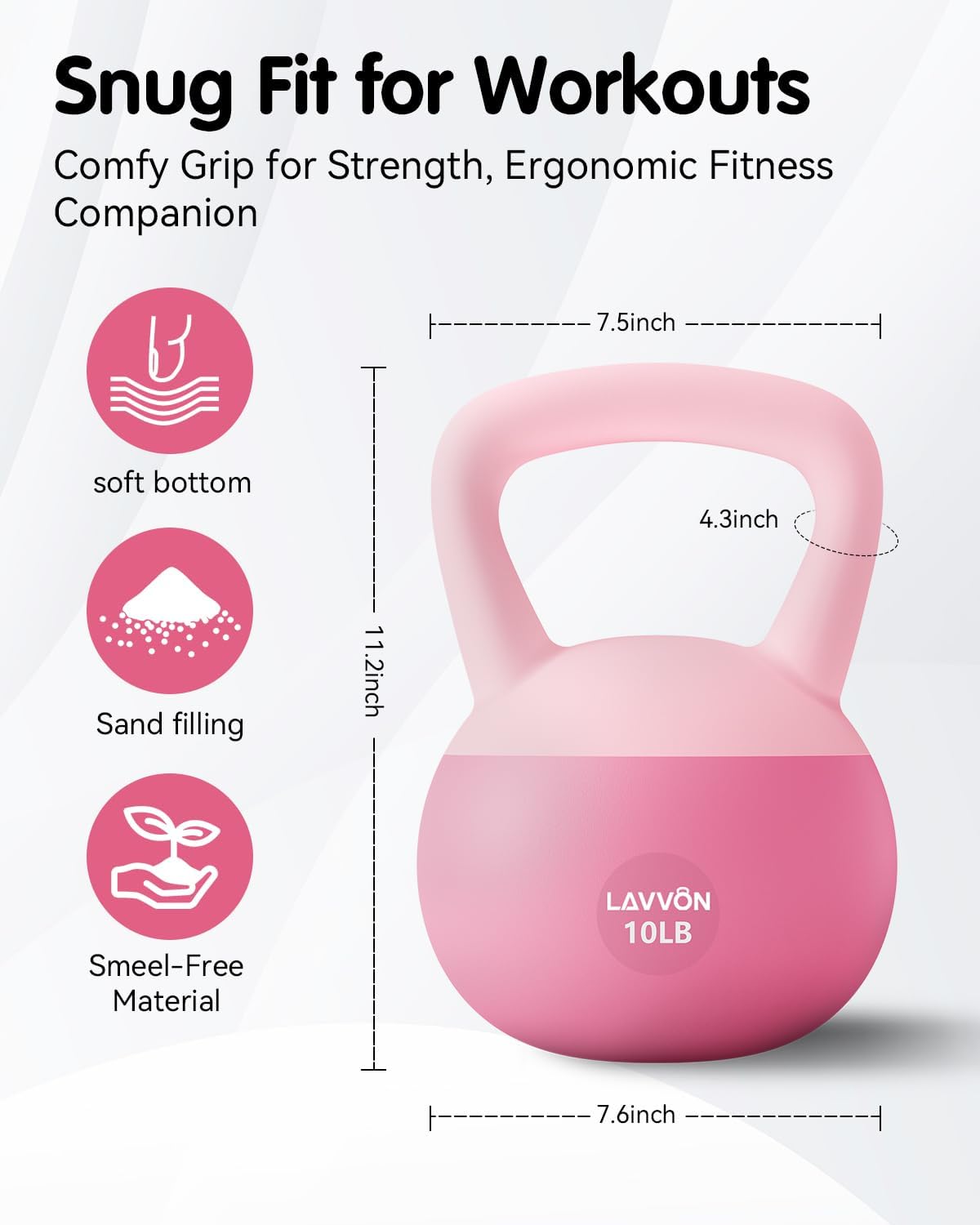 Soft Kettlebell - Cushioned Impact-Resistant Base and Anti-Slip | Kettle bell Anti-Slip Grip Weight for Home