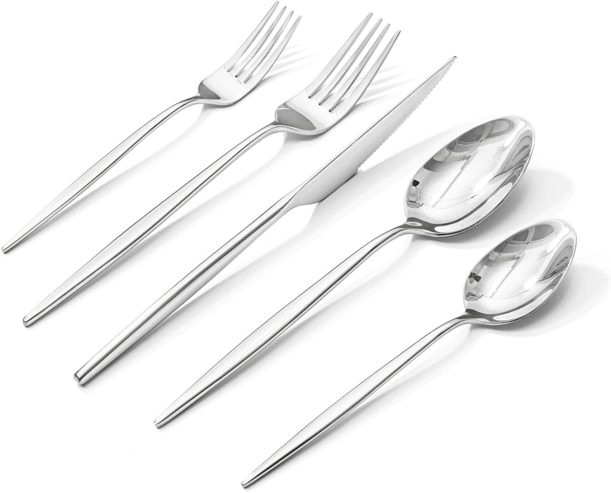 18/10 Silverware Set for 12, 60 Piece Stainless Steel Flatware Cutlery Set