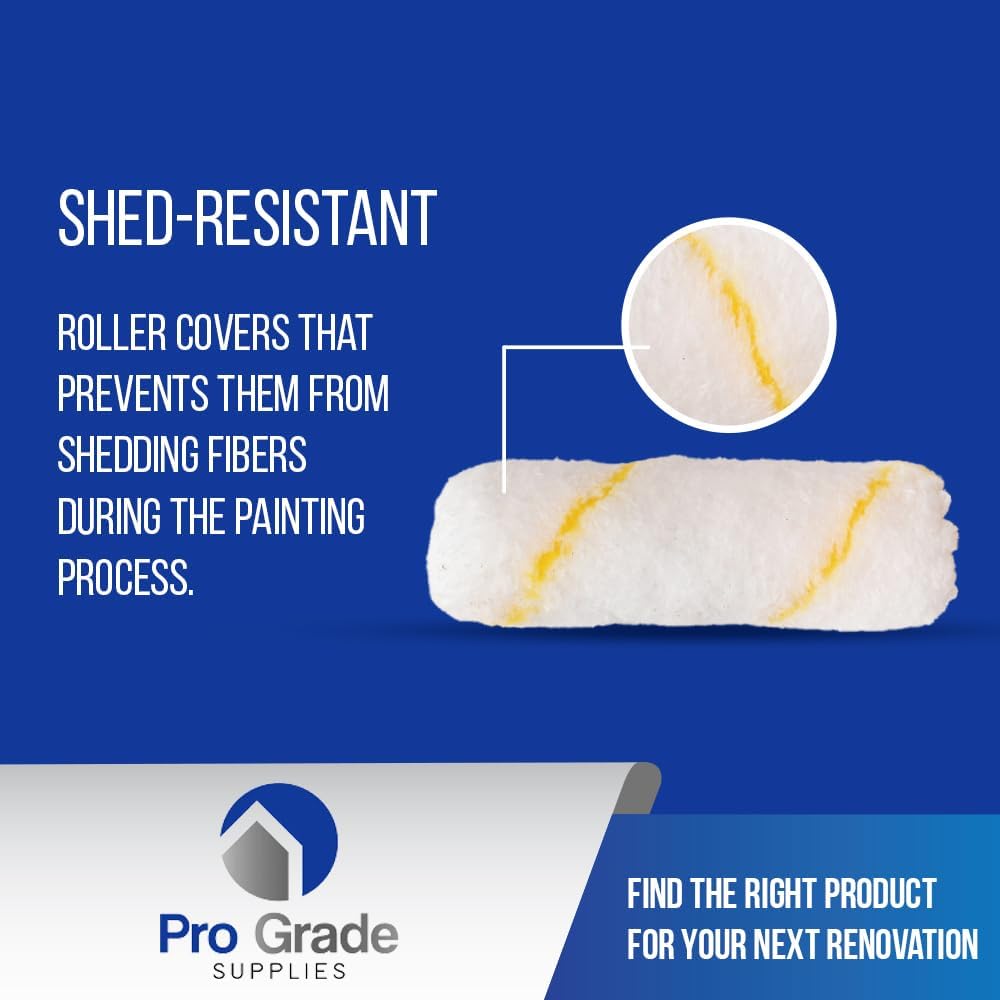 Paint Roller Cover Set,Wall Painting Roller Naps for Professional or Home Owners with All Paints and Stains. Paint