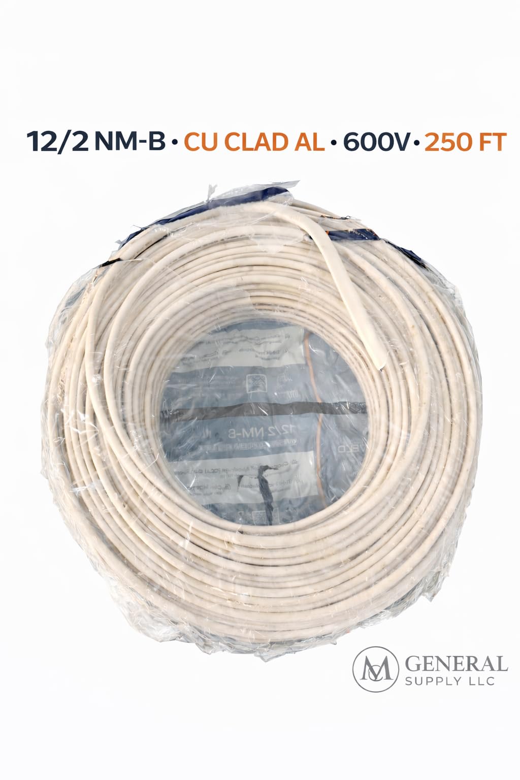 12/2 NM-B Copper-Clad Aluminum Building Wire 600V 250 ft
