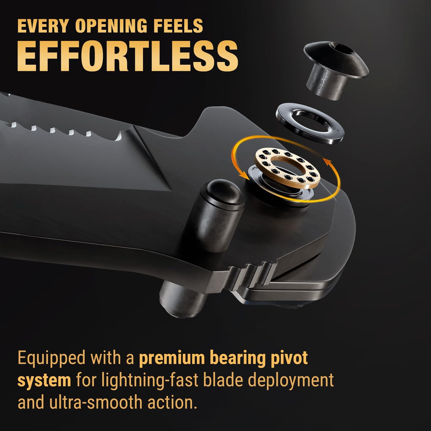 Legal Pocket Knife with 2.95” Serrated Blade, Glass Breaker, Seat Belt Cutter - EDC Sharp Folding Knives with