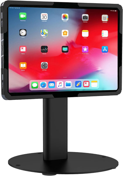 Universal Tablet Stand with Tilt, Anti-Theft Retail iPad POS Kiosk Stand, Fits 9.7"–13.1" Tablets, 90° Rotation &