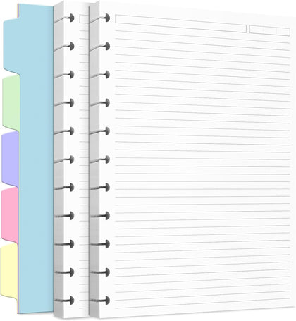 Discbound Refill Paper, Disc Paper Refill for Note-Taking System Discbound Planner Inserts with 240 Pages, 5 Sheets